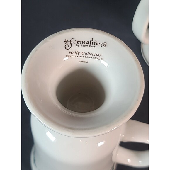 Braum Formalities Holly Collection MugsCups Set of 4  Christmas Eggnog Punch VTG - Picture 4 of 8
